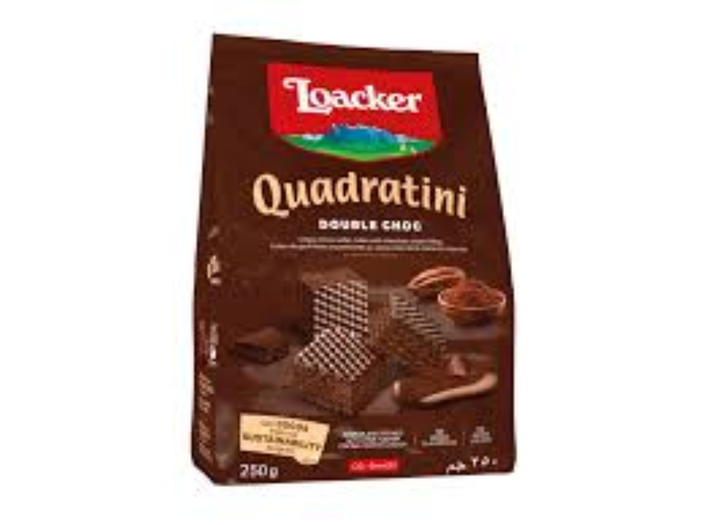 LOACKER QUADRATINI DOUBLE CHOCOLATE 250G